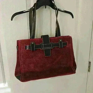 Franklin Covey Cow Suede Genuine Leather Straps Large Tote Organizer